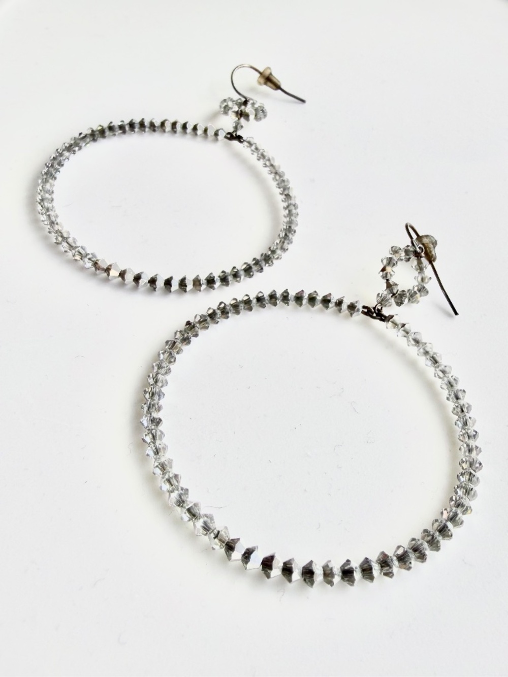 Fragments NYC Smoky Crystal Dangle Hoop Earrings